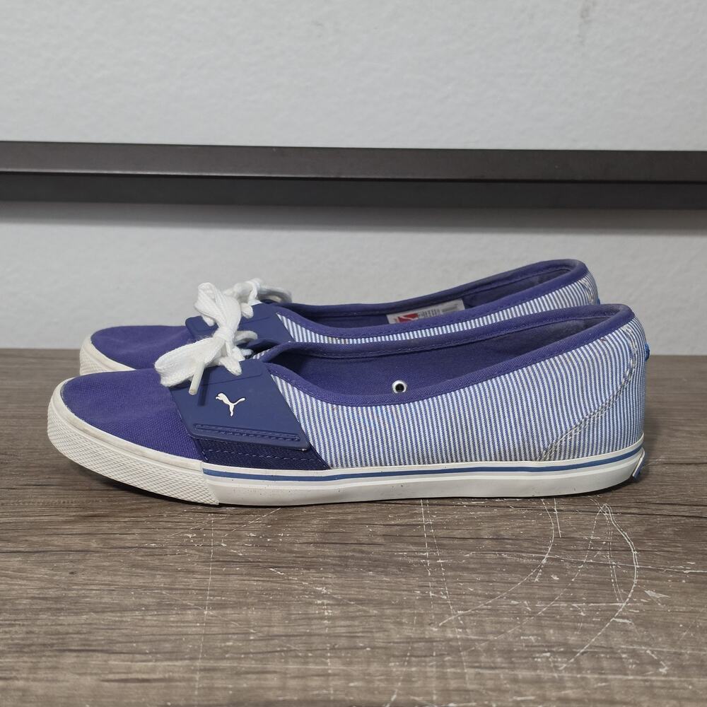 Puma El Ace Ballet Stripes Women's Casual Comfort Flats Shoes Size 7 Blue